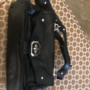 Black leather purse